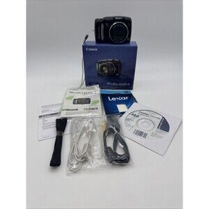 Canon PowerShot SX120 IS Digital Camera Black 10.0MP 3.0" LCD 10x Zoom W/Box Sd